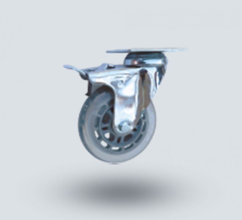 5″ Top Plate Brake Light Duty C/W PU Wheel