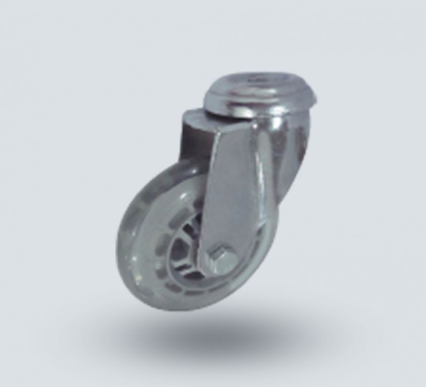 5″ Bolt Hole Swivel Light Duty C/W PU Wheel