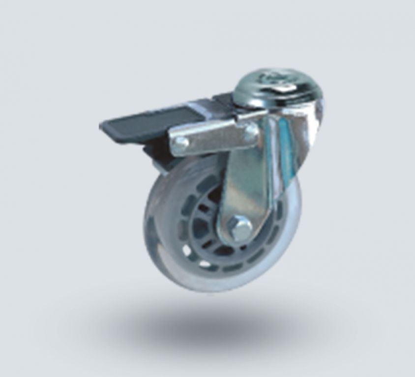 5″ Bolt Hole Brake Light Duty C/W PU Wheel