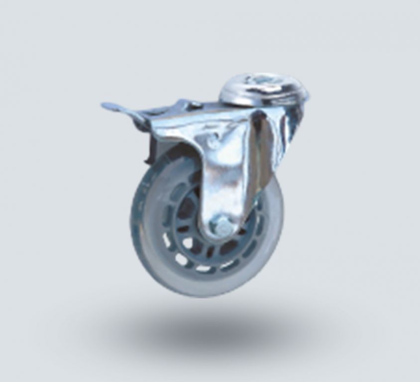 5″ Bolt Hole Brake Light Duty C/W PU Wheel